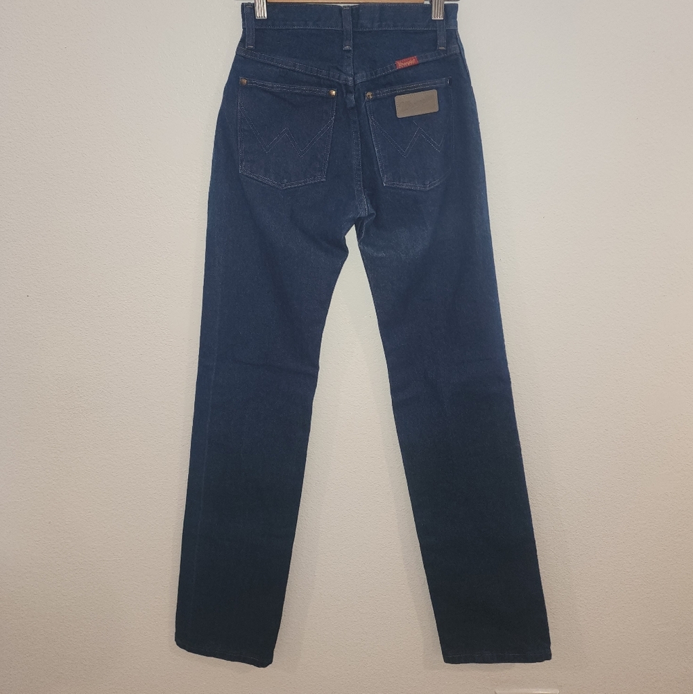 Wrangler Vintage Deep Blue Straight Western Jeans 1×34 - Picture 3 of 4